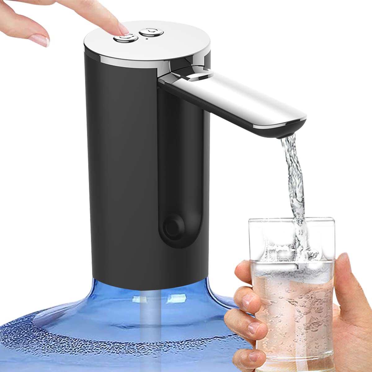 HASTHIP USB Electric Water Dispenser Pump with Fold Down Spout, Portable Cordless Water Pump, Universal 1-5 Gallon Water Can Automatic Water Bottle Pump Dispenser for Home Office Outdoor Camping HASTHIP USB Electric Water Dispenser Pump with Fold Down Spout, Portable Cordless Water Pump, Universal 1-5 Gallon Water Can Automatic Water Bottle Pump Dispenser for Home Office Outdoor Camping